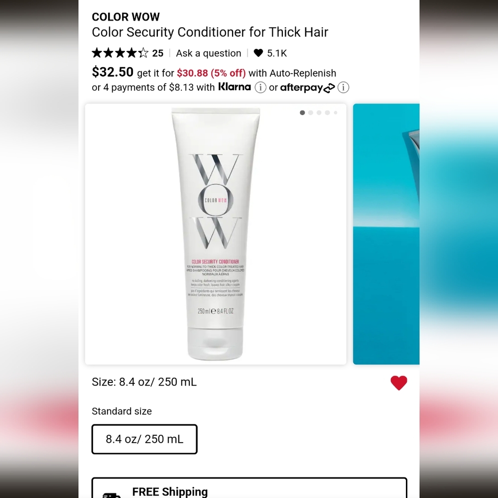 BRAND NEW Color Wow Color Security Conditioner for Normal to Thick Hair